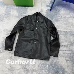Luxury Designer Carhartt Long-Sleeved Shirt Down Pu Leather