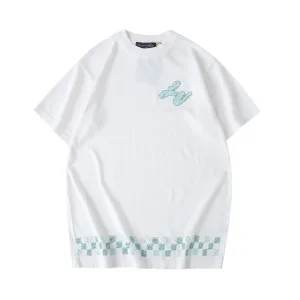 High Quality AAA Ami Short-Sleeved Shirts Red Cotton Wool Embroidery