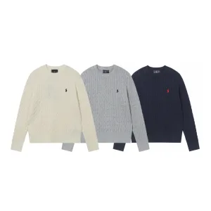 High Quality Ralph Lauren Sweater Red Cotton Embroidery