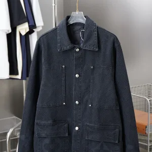 High Quality AAA Louis Vuitton Outerwear Ash Jacquard Denim Side Pockets