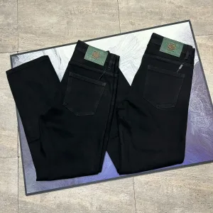 High Quality Luxury Loewe Jeans Red Denim Stretch High-End Style