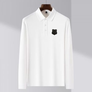 1:1 Aaa Saint Laurent Cotton Long-Sleeved Polo Shirt For Autumn