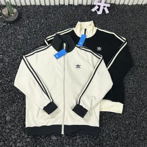 Luxury Super Clone Adidas Coat Red Jacquard Autumn Winter Early