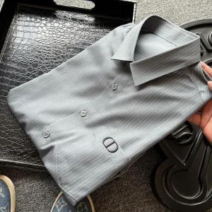 AAA Dior Long-Sleeved Shirt Red Cotton Long-Staple Mulberry Silk Youthful Energy Premium Luxury