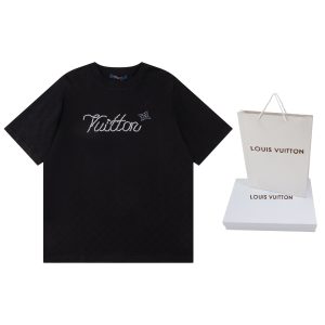Luxury Aaa Louis Vuitton Jacquard Short-Sleeved T-Shirt
