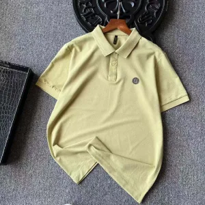 Reps Fendi Short-Sleeved Shirt Red Cotton Long-Staple Jacquard Skin-Soft