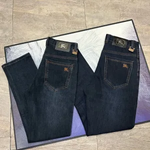 Designer High Quality Burberry Jeans Blue Cotton Denim
