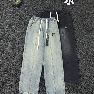 Super Clone Stone Island Pants Red Minimalist American Style Retro Wash Autumn Winter