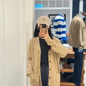 Luxury Ralph Lauren Outerwear Red Cotton Cable Knit Easy To Match