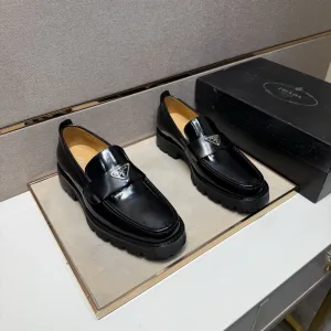 Reps Prada Leather Shoes Color Cowhide Patch