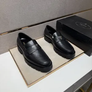 Super Clone Prada Leather Shoes Color Cowhide Patch