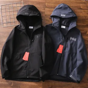 Reps Helly Hansen Coat Black Nylon Fleece Autumn Winter