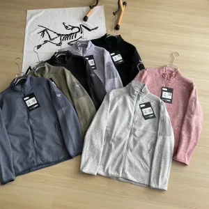 Designer Super Clone Archaeopteryx Coat Red Cotton Pure Fleece Running Urban Commuting Autumn Winter And Zippered Pocket