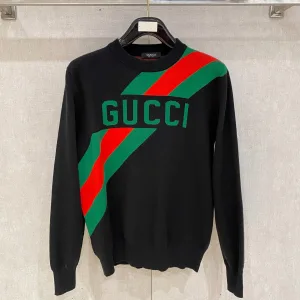 Designer Luxury Gucci Sweater Ash Wool Blend Easy To Match Winter
