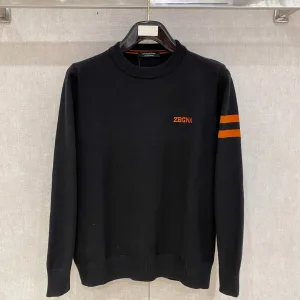 Designer Zegna Sweater Ash Wool Blend Easy To Match Autumn Winter