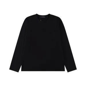 Reps Louis Vuitton Long-Sleeved Lime Cotton Pure Ribbed Fabric Neckline Stitching Embroidery