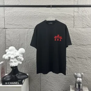 Reps Chrome Hearts Short-Sleeved T-Shirt Black Cotton Spring Summer