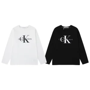 Reps Designer Calvin Klein Long-Sleeved T-Shirt Red Cotton Pure Embroidery 3D