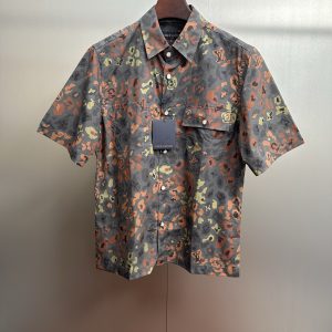 1:1 Louis Vuitton Cotton Short-Sleeved Shirt For Fall