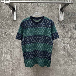 Designer Luxury Louis Vuitton Jacquard Short-Sleeved Shirt