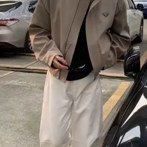 AAA High Quality Prada Coats Red Twill