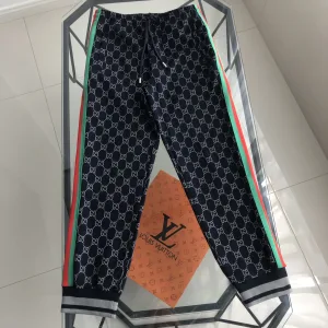 High Quality Super Clone Gucci Sweatpants Blue Cotton Pure Embroidery