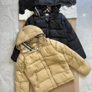 Designer High Quality Burberry Outerwear Black Feather Down Winter