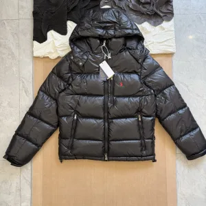 Luxury Ralph Lauren Outerwear Red Duck Down Adjustable Drawstring Winter Down-Proof Fabric Embroidery