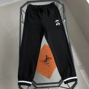 Luxury High Quality Fendi Sweatpants Red Cotton Pure Autumn Winter Embroidery