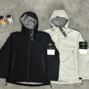 Super Clone Stone Island Outerwear Red Polyester Fleece Ribbed Fabric Exquisite Workmanship Street Style Autumn