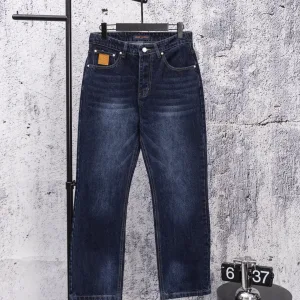 Super Clone Louis Vuitton Jeans Blue Cotton Polyester Spandex Denim Exquisite Workmanship