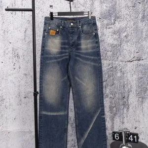 High Quality Reps Louis Vuitton Jeans Red Denim Soft And Elastic