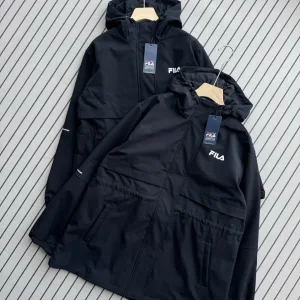 Reps Fila Coat Blue Water-Repellent Fabric Suitable For Outdoor Sports Autumn Waist-Cinching Design