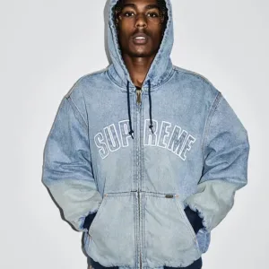 Luxury Supreme Outerwear Red Cotton Flannel Denim Autumn Winter