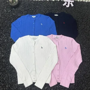 High Quality AAA Hazzys Long-Sleeved Shirts Blue Cable Knit Spring Autumn Winter