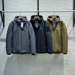 Super Clone Archaeopteryx Down Jacket Red Cotton Mesh Functional Fabric Adjustable Drawstring Simple Style Zippered Pocket