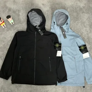 AAA High Quality Stone Island Outerwear Red Polyester Fleece Ribbed Fabric Exquisite Workmanship Street Style Autumn