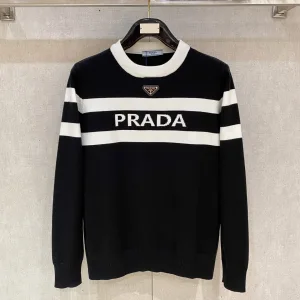 AAA Prada Sweater Ash Wool Blend Easy To Match Winter