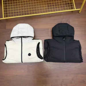 Luxury Moncler Coat Red Goose Down Nylon Zippered Pocket