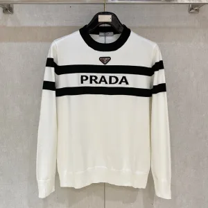 High Quality Prada Sweater Ash Wool Blend Easy To Match Winter