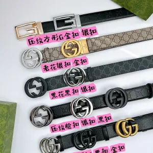 Reps Gucci Leather Belt Red Embossed