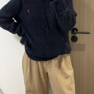 High Quality Designer Ralph Lauren Shirts Red Cotton Long-Staple Down Cable Knit Soft And Smooth To The Touch Autumn Winter Late Early Deep