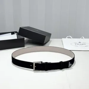 Luxury Super Clone Prada Leather Belt Suede