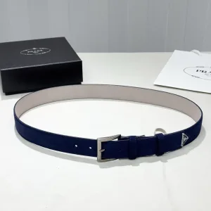 Luxury Prada Leather Belt Suede