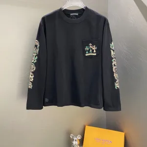 Luxury Chrome Hearts Long-Sleeved Sweatshirt Ash Cotton Pure Exquisite Workmanship Slim Fit