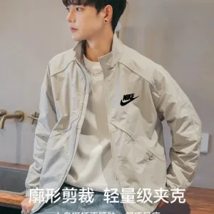 High Quality Nike Outerwear Black Woven Fabric Exquisite Workmanship Spring Autumn