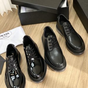 High Quality 1:1 Prada Abs Leather Shoes For Autumn