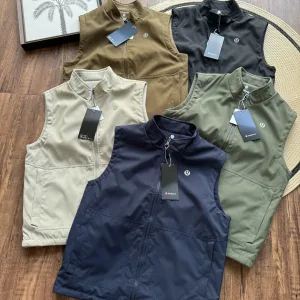 Reps High Quality Lululemon Shirts Red Down Fleece Woven Fabric Lace Autumn Winter And Zippered Pocket