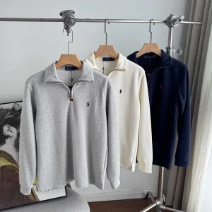 Luxury Ralph Lauren Long-Sleeved Sweatshirt Red Cotton Relaxed Fit Embroidery