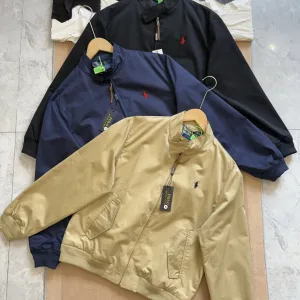 Super Clone Reps Ralph Lauren Outerwear Red Eva Cotton Relaxed Fit Urban Commuting Sophistication Embroidery
